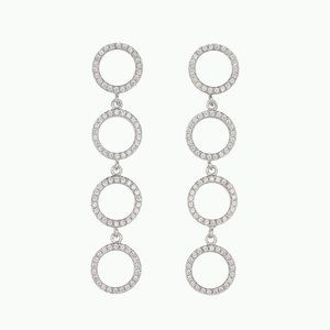 925 Sterling Silver Pave Drop Earrings
